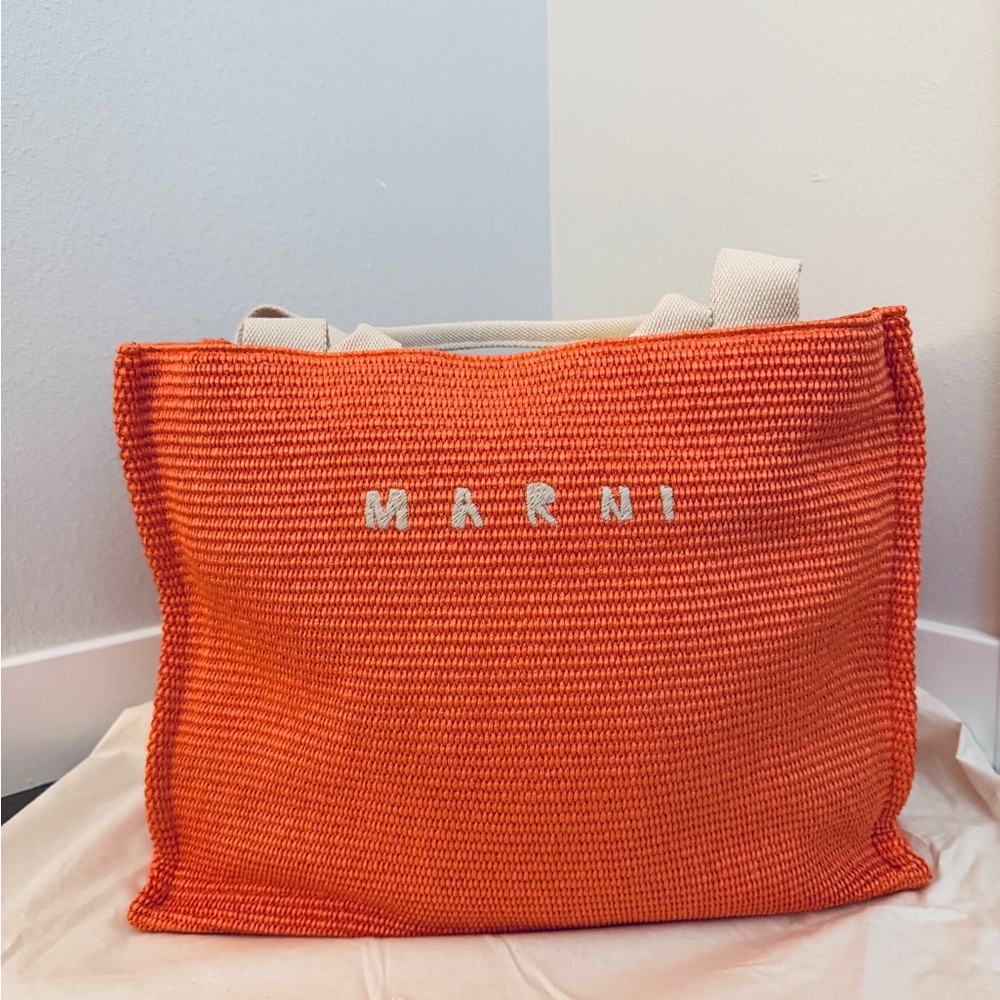 Marni Logo Embroidered Top Handle Bag